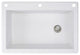 Radius 33" silQ Granite Drop-in Single Bowl Kitchen Sink with 3 Holes in White
