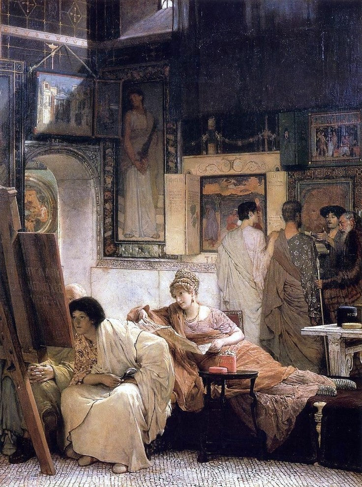 Sir Lawrence Alma-Tadema A Picture Gallery Wrapped Canvas, 21"x28"