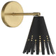 1-Light Adjustable Wall Sconce, Matte Black and Natural Brass