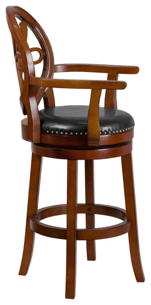 Madrid Contemporary 26 Counter Height Barstool in Brushed Stainless Steel...