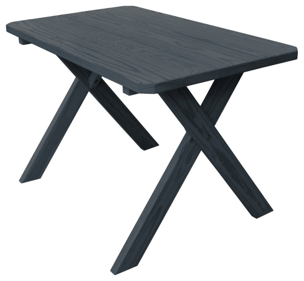 Pine 5' Cross-Leg Table, Charcoal Stain