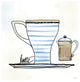 "Good Brew VIII" Digital Paper Print by Sue Schlabach, 38"x38"