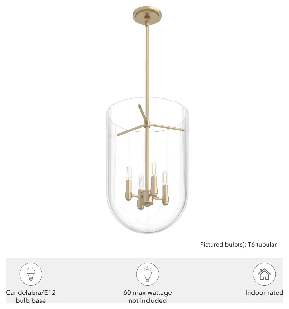 Sacha Alturas Gold 4 Light Pendant Ceiling Light Fixture