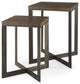 2-Piece Geo Dark Brown Metallic and Wood Table Set