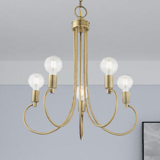 Livex Lighting Bari 5 Light Antique Brass Chandelier