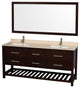 Wyndham WCS211172DESIVUNSM70 72" Vanity, Espresso With Ivory Marble Top