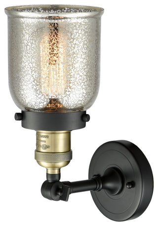 1-Light Small Bell 5" Sconce, Black Antique Brass, Glass: Silver Mercury