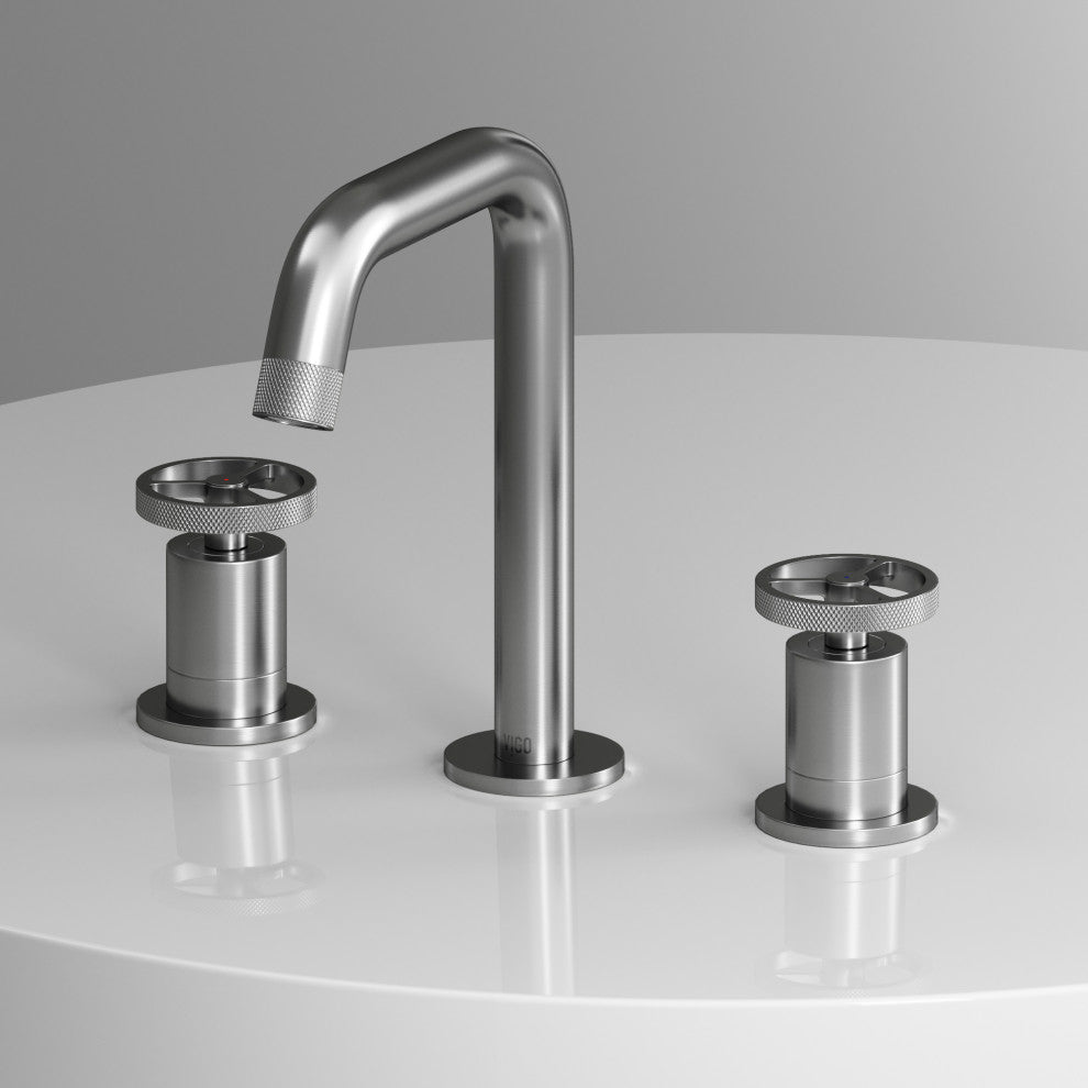 VIGO Cass 8" H 2-Handle Widespread Bathroom Faucet, Brushed Nickel