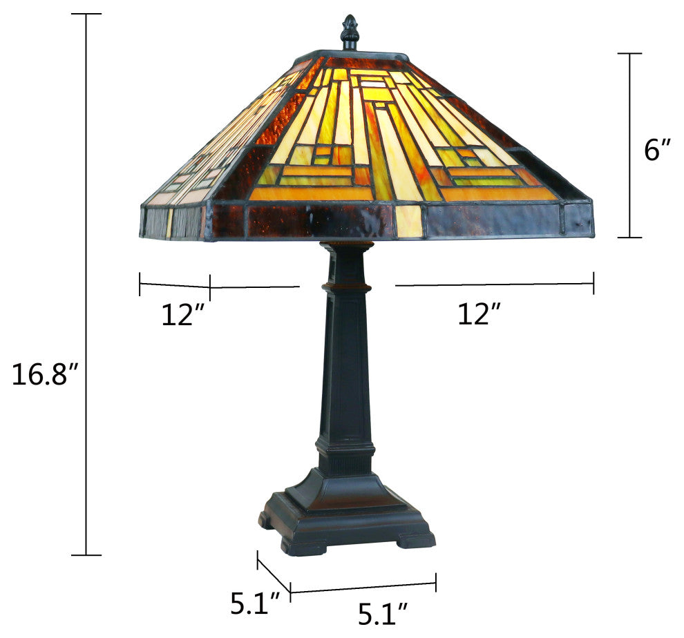 CHLOE Lighting CH33359MR12-TL1 INNES Mission Tiffany-Style Blackish Table Lamp