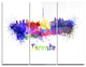 "Toronto Skyline" Glossy Metal Wall Art, 3 Panels, 36"x28"