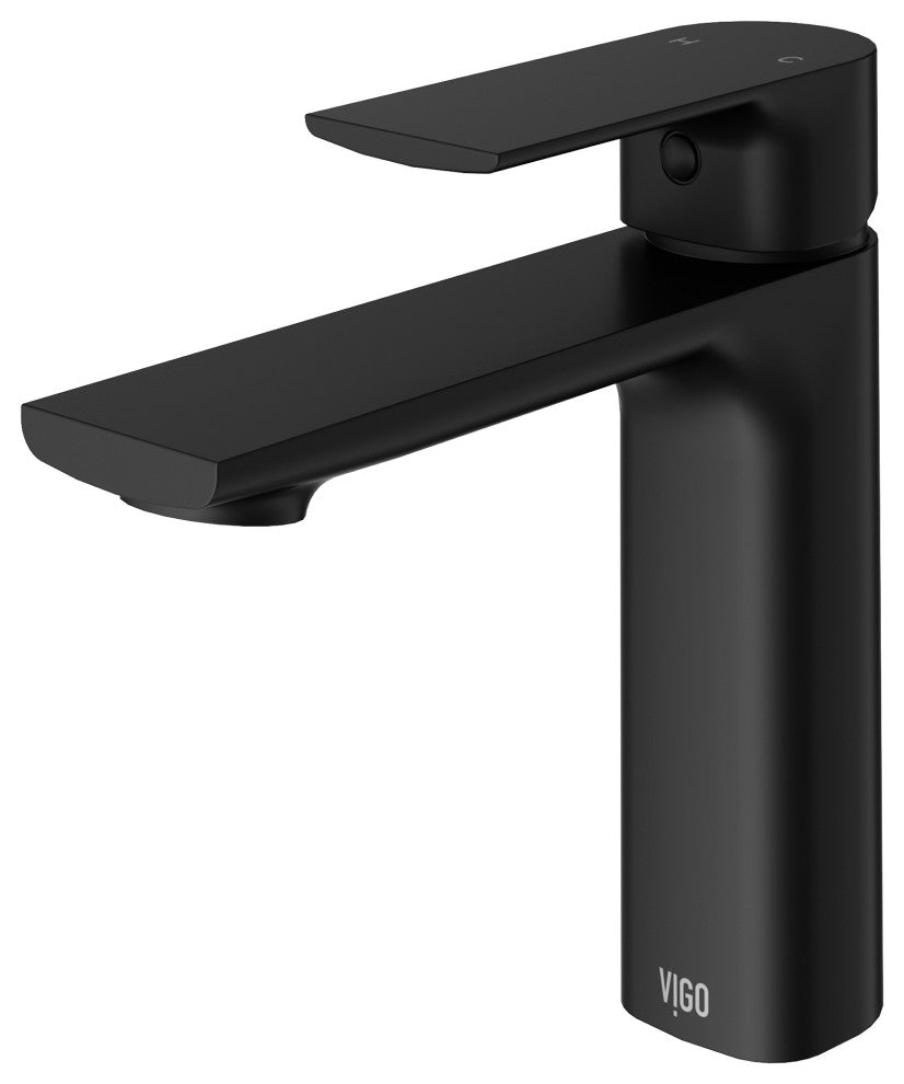VIGO 6" H Davidson Single Handle Single Hole Faucet, Matte Black, Without Extras