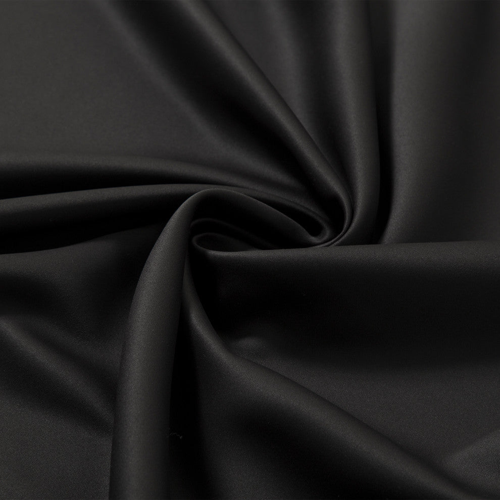 Solid Grommet Top Thermal Insulated Blackout Curtains, Black, 84"