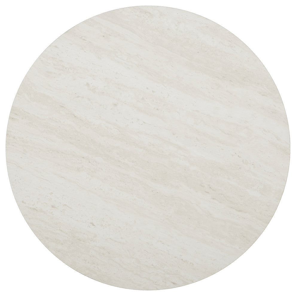 Dorking Faux Stone Round End Table