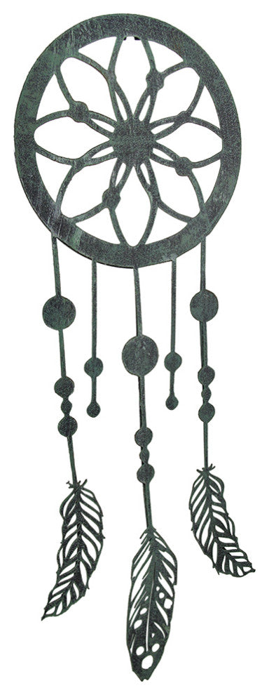 Rustic Laser Cut Distressed Metal Dream Catcher Wall Hanging GN