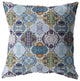 18 Orange Blue Trellis Suede Throw Pillow