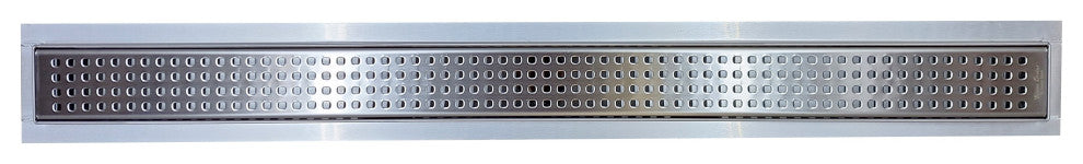 SereneDrains Linear Shower Drain 304 Brushed Stainless Steel Traditional Square, 30 Inch
