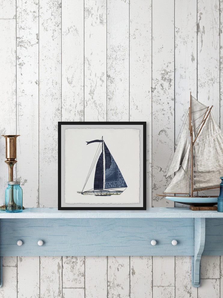 "Set Sail III" Framed Painting Prints, 32"x32"