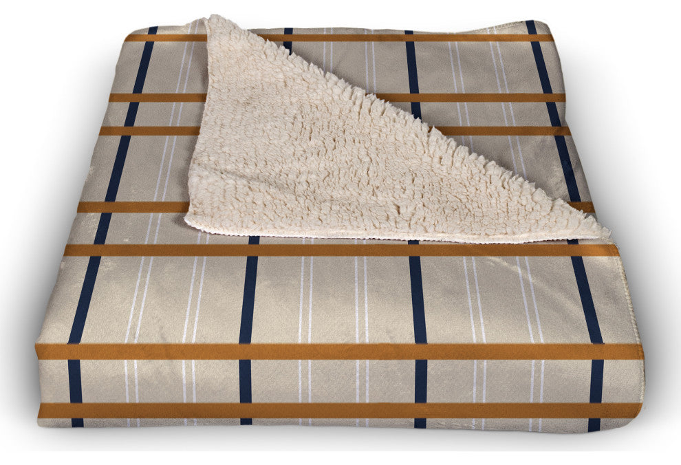Cream Fall Plaid 50x60 Sherpa Fleece Blanket