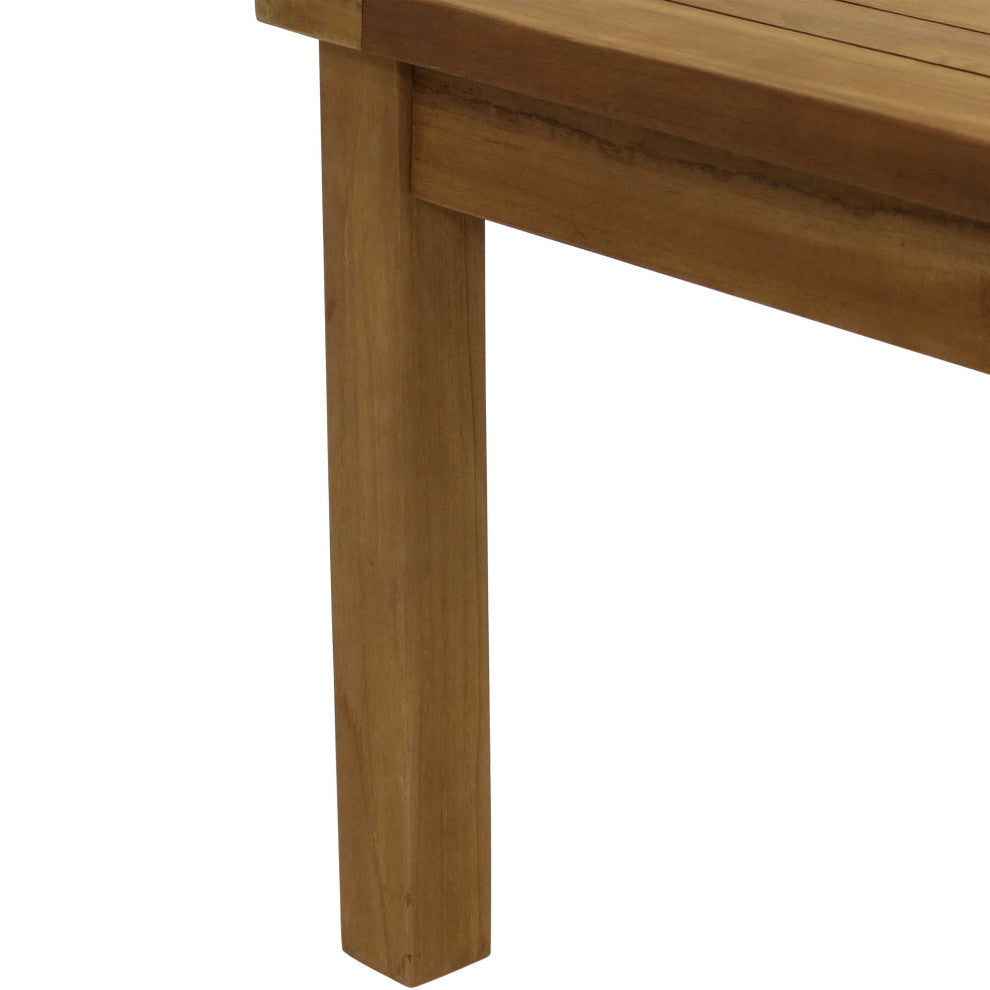 Sunndyaze Teak Wooden Outdoor Patio Coffee Table, Stain, 45" Table