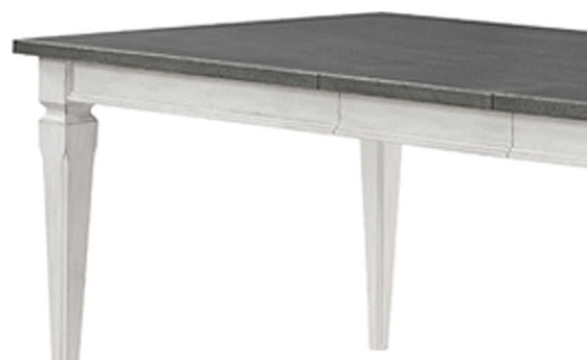 ACME Katia Dining Table With Leaf, Rustic Gray & Weathered White Finish