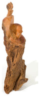 Hand Carved Cedar Wood Chinese Happy Buddha Statue