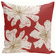 Polyester Pillow, Floral, Red, White, Brown, 20"x20"