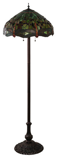 Meyda Lighting 229131 62" High Tiffany Hanginghead Dragonfly Floor Lamp