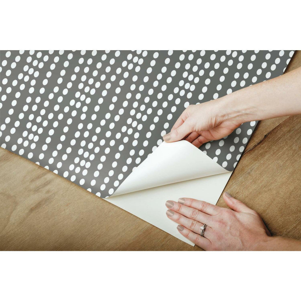 Grey & White Strands Peel & Stick Wallpaper