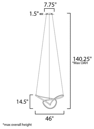 ET2 E20456 Perpetual 46"W LED Abstract Chandelier - Black Chrome
