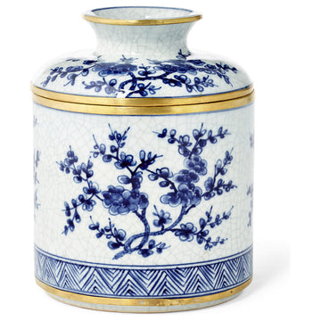 Blossom Tissue Box, Blue and White