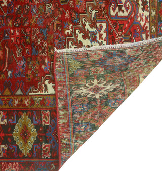Fine Vintage Heriz Leia Red/Charcoal Runner, 7'7 x 10'0