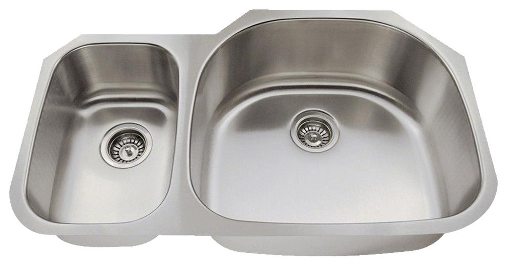 31.5" Undermount Stainless Steel 30/70 Double Bowl Kitchen Sink and Badger 5 Set