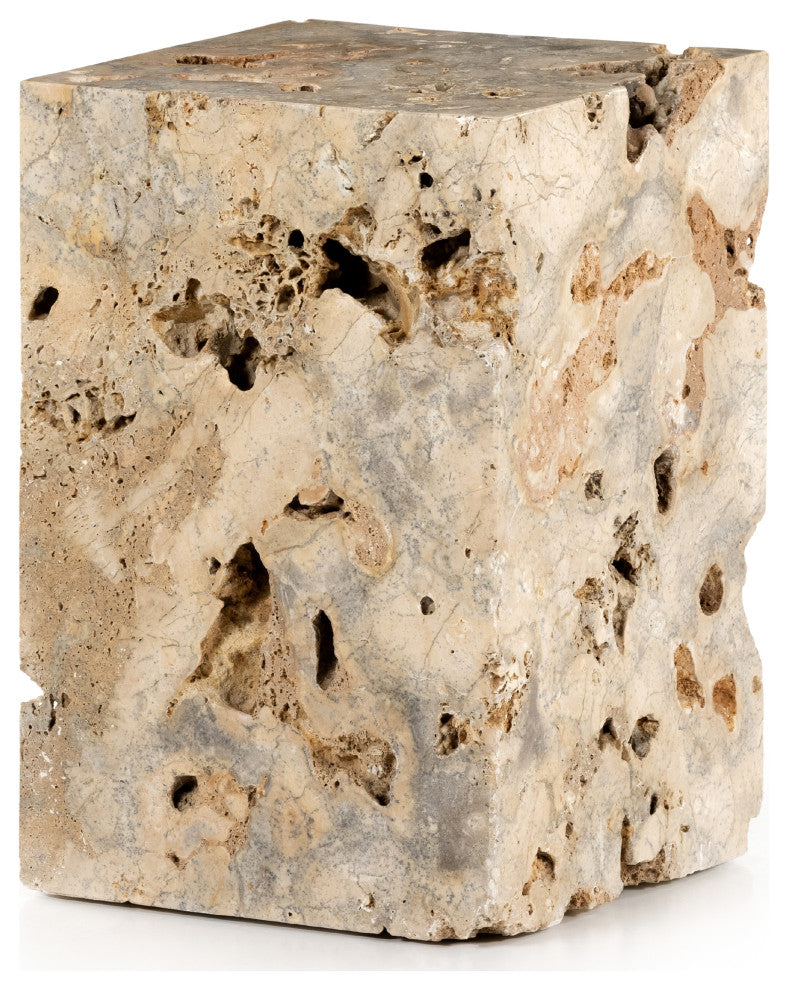 Faydon End Table-Romano Fosse Travertine