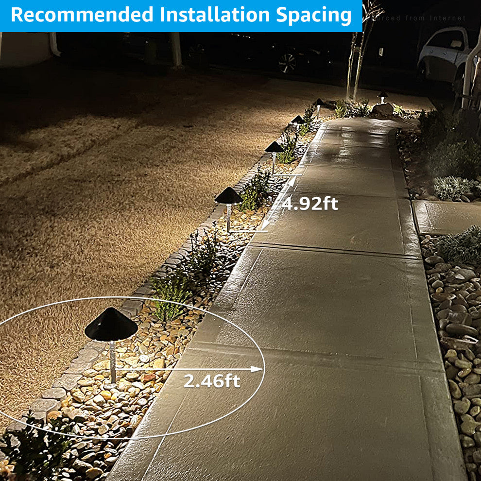 4 Pack 12V LED 3W LED Landscape Lights, Rustic Style, 3000K