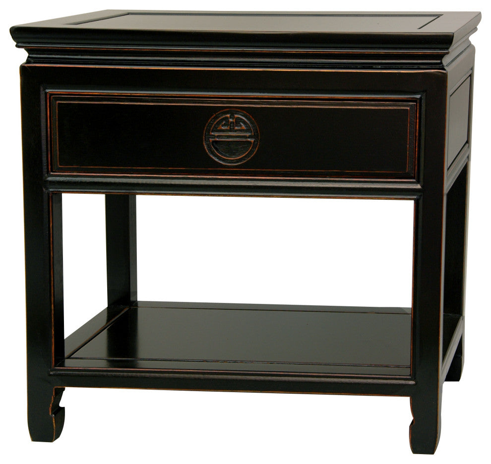 Rosewood Bedside Table, Antique Black