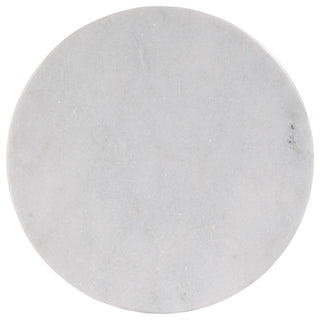 Ada 12" W Round Marble and Metal Side Table