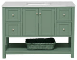 Kitchen Bath Collection Lakeshore 48" Vanity, Sage Green, Engineered Carrara