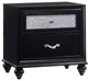 Benzara BM185300 Two Drawers Wooden Night Stand with Acrylic Drawer Front, Black