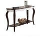 Benzara BM185767 Wooden Sofa Table with Cabriole Legs, Walnut Brown and White