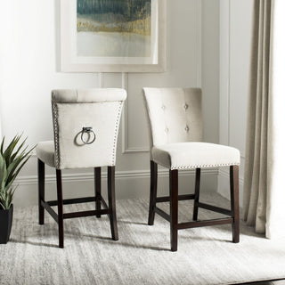 Safavieh Taylor Counter Stool, Light Grey/Espresso