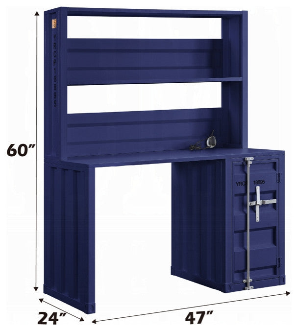 ACME Cargo Desk and Hutch, Blue