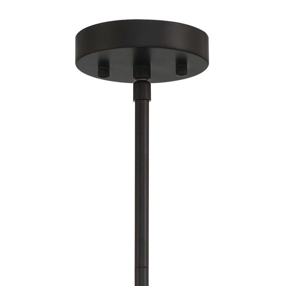 6-Light Unique Globe Pendant, Classic Black/Brass Dust