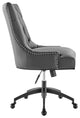 Regent Tufted Vegan Leather Office Chair Black Gray