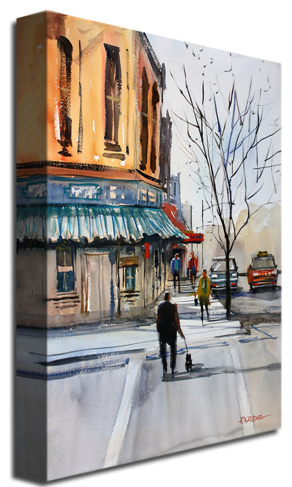 'Walking the Dog Stevens Point' Canvas Art by Ryan Radke