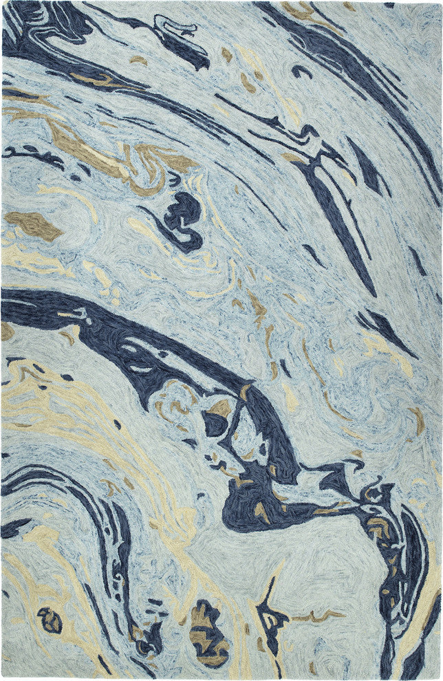 Kaleen Marble Hand-Tufted Rug, Blue, 5'x7'9"