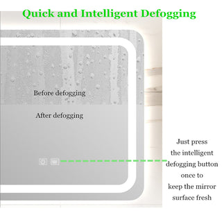 Frameless Wall Mounted LED Single Bath Vanity Mirror, Natural, 32" X 24"