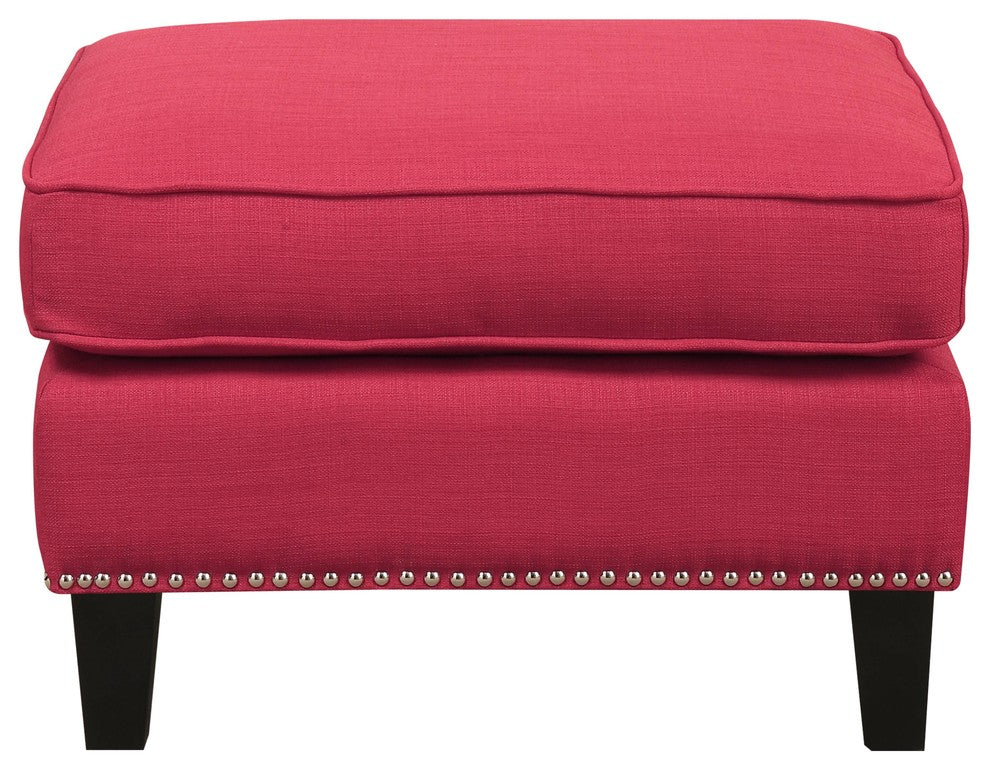 Emery Chair and Ottoman, Berry