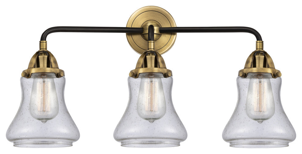 288-3W-BAB-G194 Bellmont 3 Light 24" Bath Vanity Light, Black Antique Brass