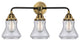 288-3W-BAB-G194 Bellmont 3 Light 24" Bath Vanity Light, Black Antique Brass