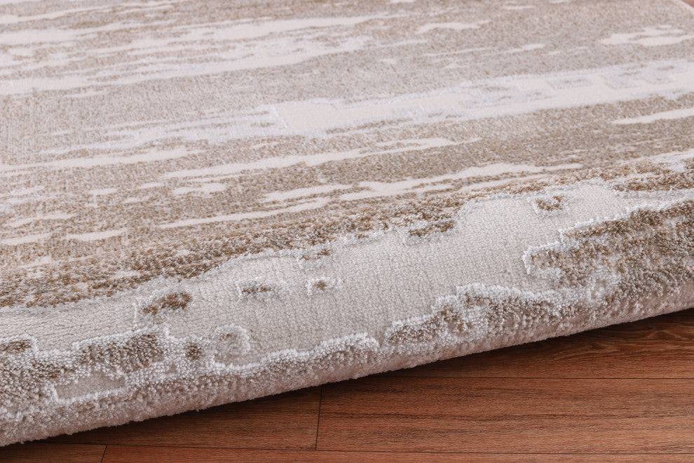 High-Low Ellis Beige/Brown Rug, Beige, 8'8"x12'